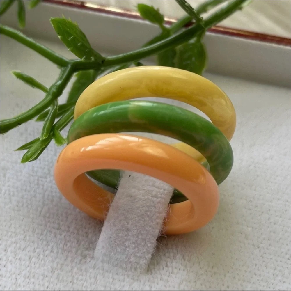 Vintage Lucite Stack Rings